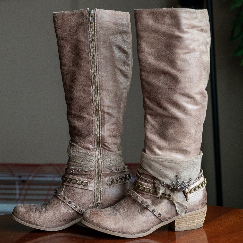 Not Rated Taupe Riding Boots